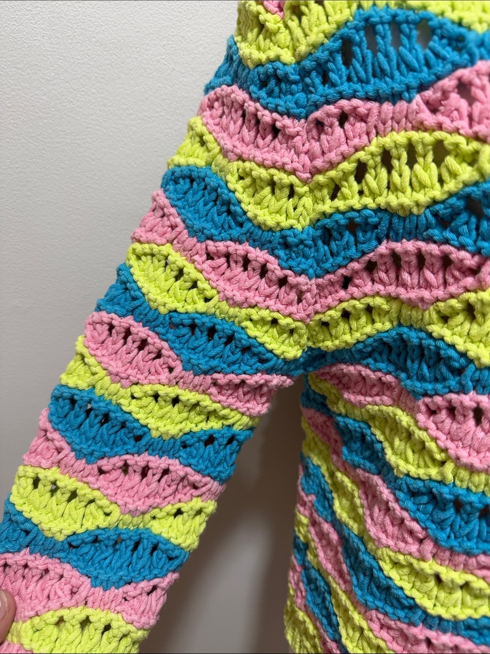 NWT ZARA Rainbow Tie-Front Sweater Cardigan Summer Bratz Lizzie McGuire Large - Picture 2 of 9